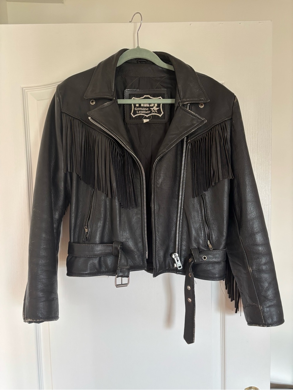 Women’s Black Fringe Biker Jacket